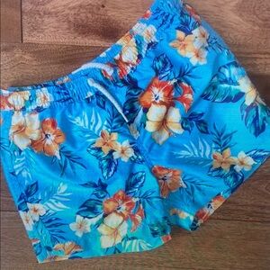 Tropical Blue Kids Swim Trunks